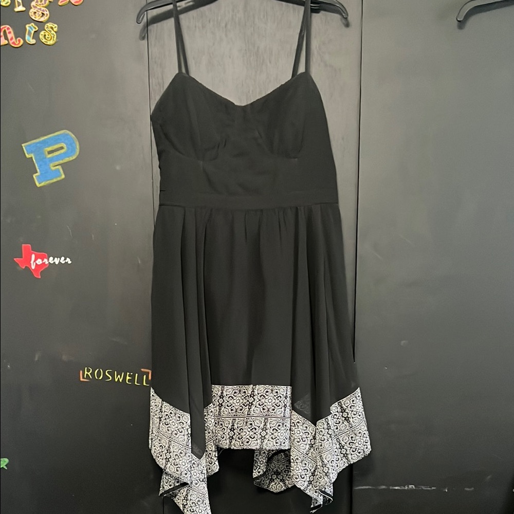 American Eagle Black Dress with Patterned Hem